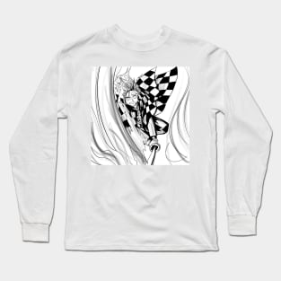 tanjiro kamado in line art flame breathing attack in demon slayer Long Sleeve T-Shirt